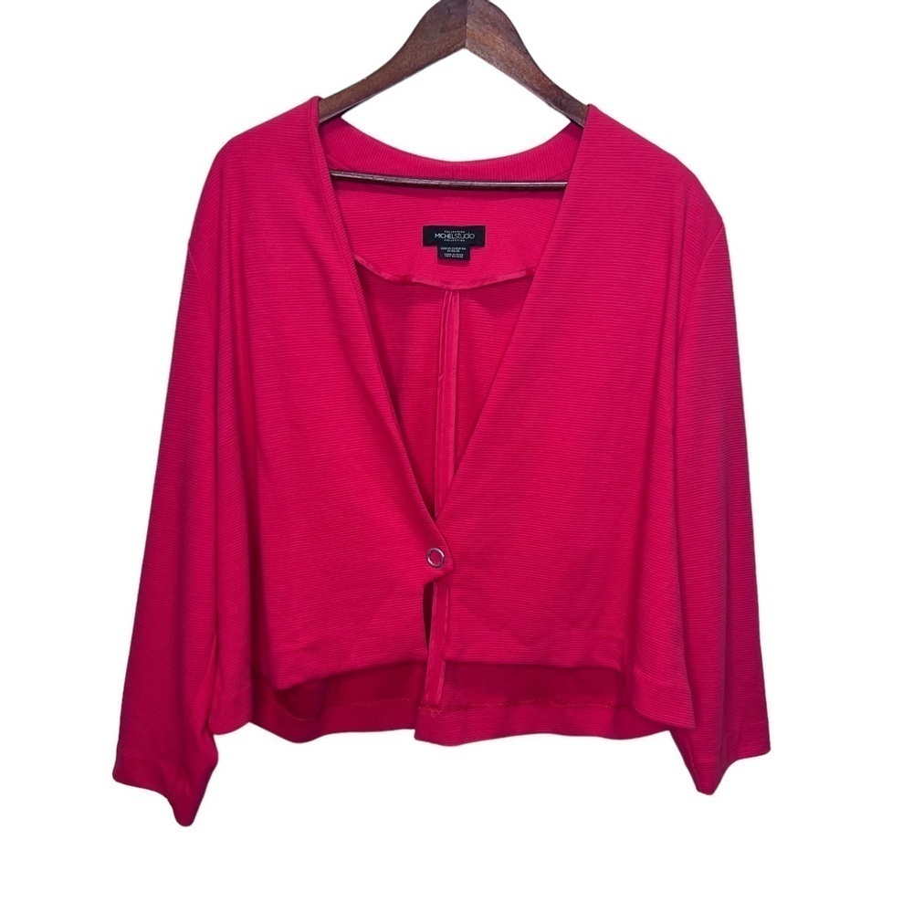 Addition Elle Michel Studio Red Cropped Blazer Size 22 Lightweight